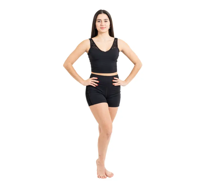 Capezio Bella Notte Vita Side Panel Short, Shorts für Damen - Schwarz