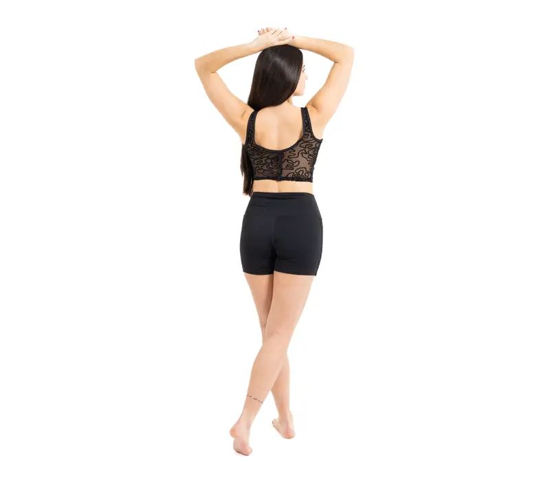 Capezio Bella Notte Vita Side Panel Short, Shorts für Damen - Schwarz
