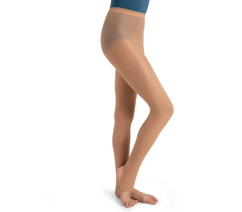 Capezio ultra shimmery, glänzende Stegstrumpfhosen für Mädchen Capezio ultra shimmery, glänzende Mädchen-Steigbügelstrumpfhose - Light toast Capezio
