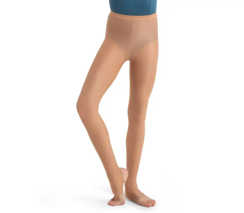 Capezio ultra shimmery, glänzende Stegstrumpfhosen für Mädchen Capezio ultra shimmery, glänzende Mädchen-Steigbügelstrumpfhose - Light toast Capezio