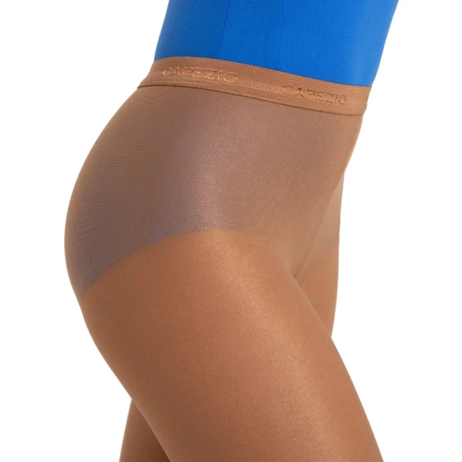 Capezio ultra shimmery, glänzende Mädchen-Steigbügelstrumpfhose - Toast Capezio