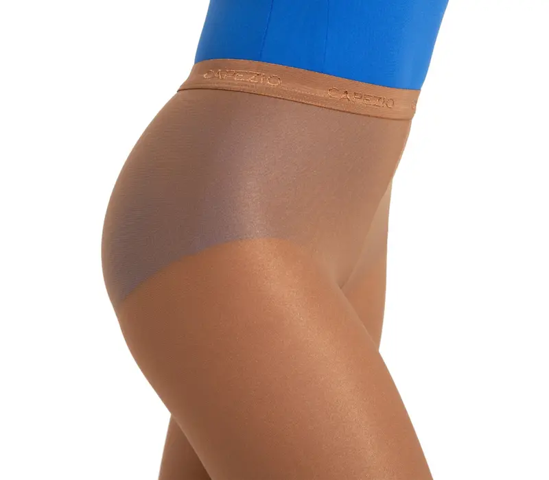 Capezio ultra shimmery, glänzende Stegstrumpfhosen für Mädchen Capezio ultra shimmery, glänzende Mädchen-Steigbügelstrumpfhose - Toast Capezio