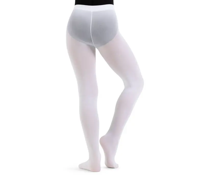 Capezio ultra soft Footed Tight, Mädchenstrumpfhose mit geschlossenem Fuß - Weiß