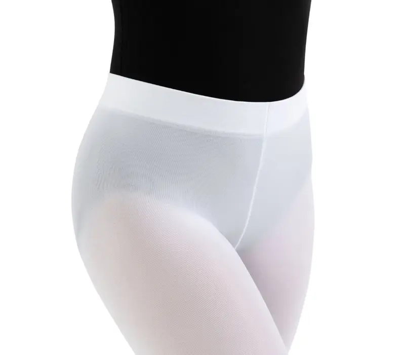 Capezio ultra soft Footed Tight, Mädchenstrumpfhose mit geschlossenem Fuß - Weiß