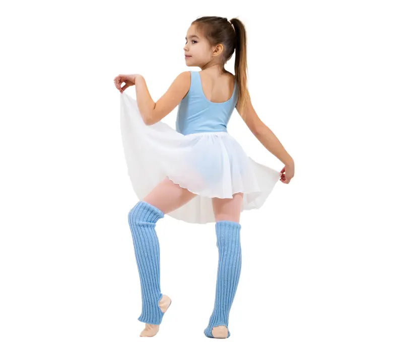 Capezio Kinder-Balletttrikot mit Gürtel, breite Träger – Hellblau Capezio