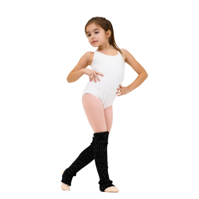 Capezio, Kinderanzug mit breiten Trägern Capezio Kinder-Balletttrikot mit Gürtel, breite Träger – Weiß