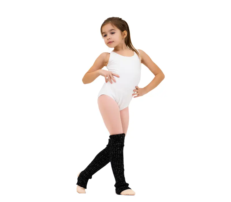 Capezio Kinder-Balletttrikot mit Gürtel, breite Träger – Weiß