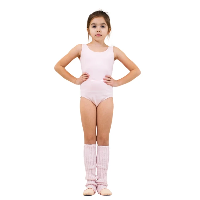 Capezio, Kinderanzug mit breiten Trägern Capezio Kinder-Balletttrikot mit Gürtel, breite Träger – Rosa – light pink