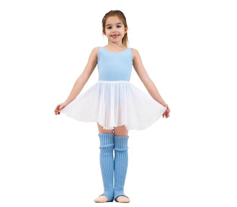 Capezio Kinder-Balletttrikot mit Gürtel, breite Träger – Hellblau Capezio