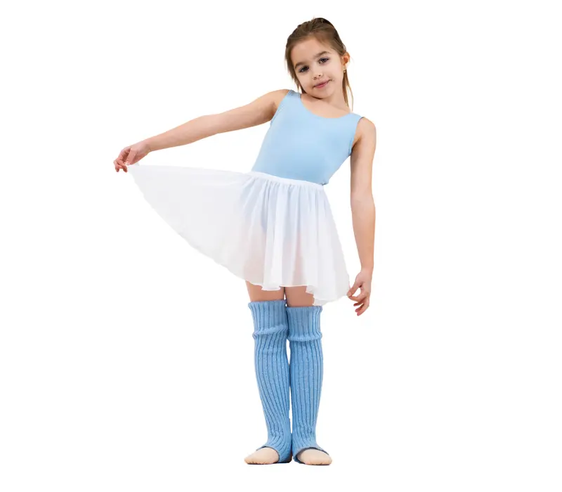 Capezio Kinder-Balletttrikot mit Gürtel, breite Träger – Hellblau Capezio