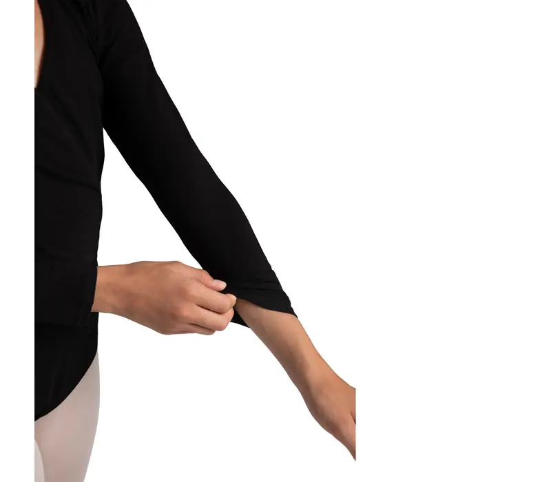 Capezio Cross-Over-Top, Warm-up-Top für Mädchen Capezio Cross-Over-Top, Aufwärm-Top für Mädchen – Schwarz