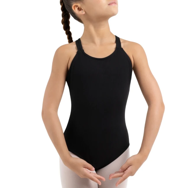 Capezio Doppelträger-Camisole-Trikot, Kinder-Balletttrikot – Schwarz