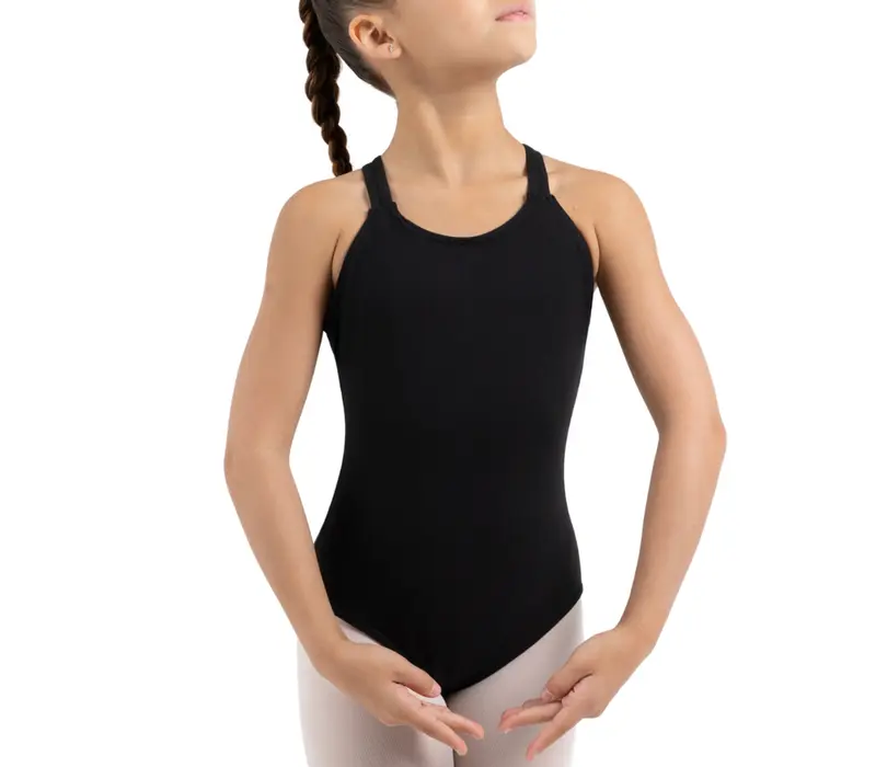 Capezio Doppelträger-Camisole-Trikot, Kinder-Balletttrikot – Schwarz