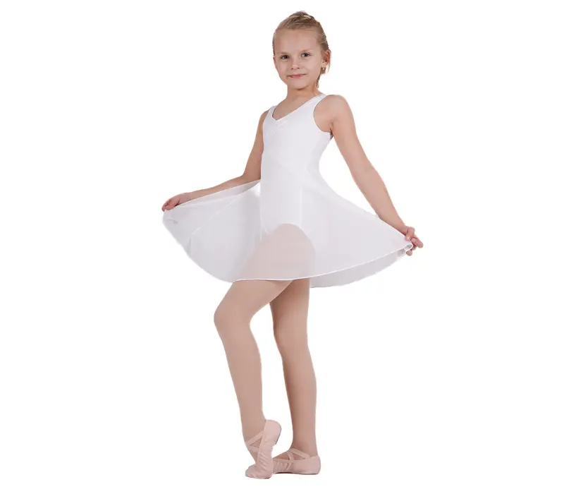 Capezio Empire Dress, Mädchen-Ballettkleid - Weiß
