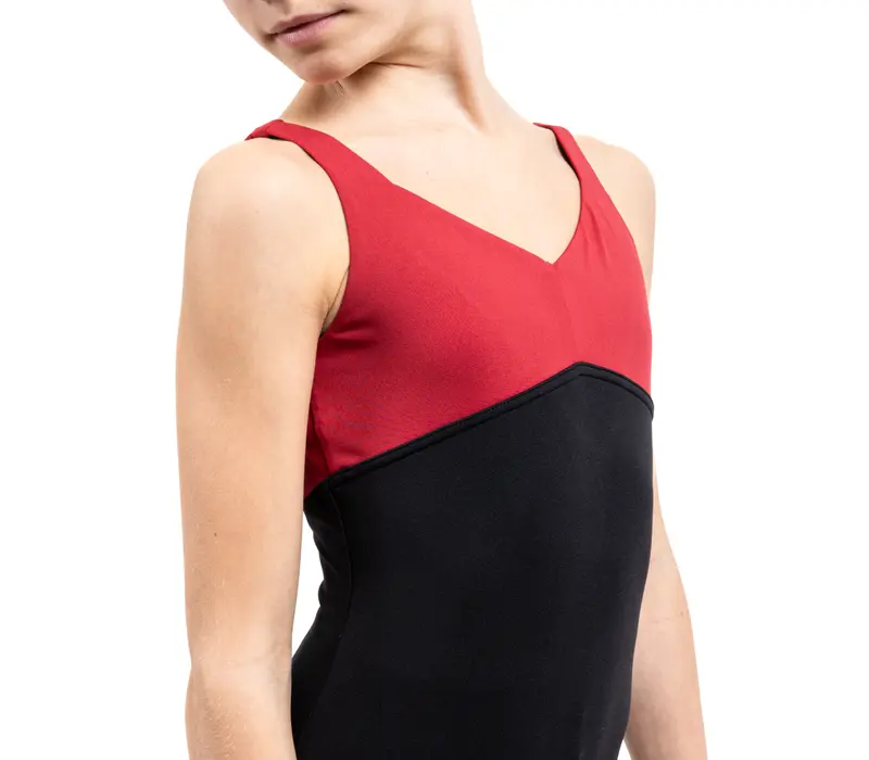 Capezio Cest La Vie Étoile Leotard, Mädchen-Trikot mit breiteren Trägern – Rot Scarlet Capezio