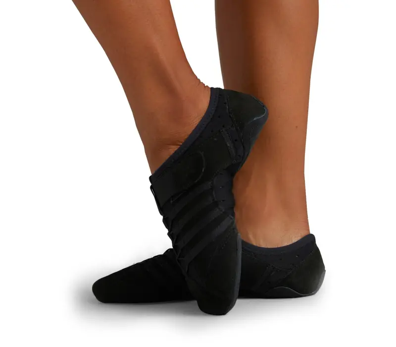 Capezio Jag, Damen-Jazzschuhe mit Wildledersohle – Schwarz