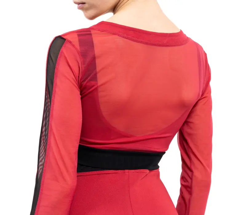 Capezio C'est La Vie Joyeux Mesh-Cover-up, Mädchen-Top - Rot Scarlet Capezio