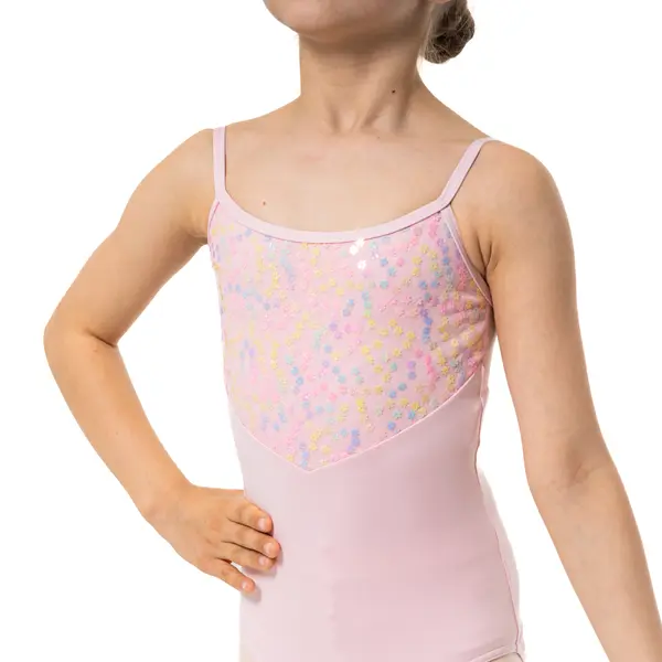 Capezio Lake Leotard, geblümtes Mädchen-Trikot mit dünnen Trägern 