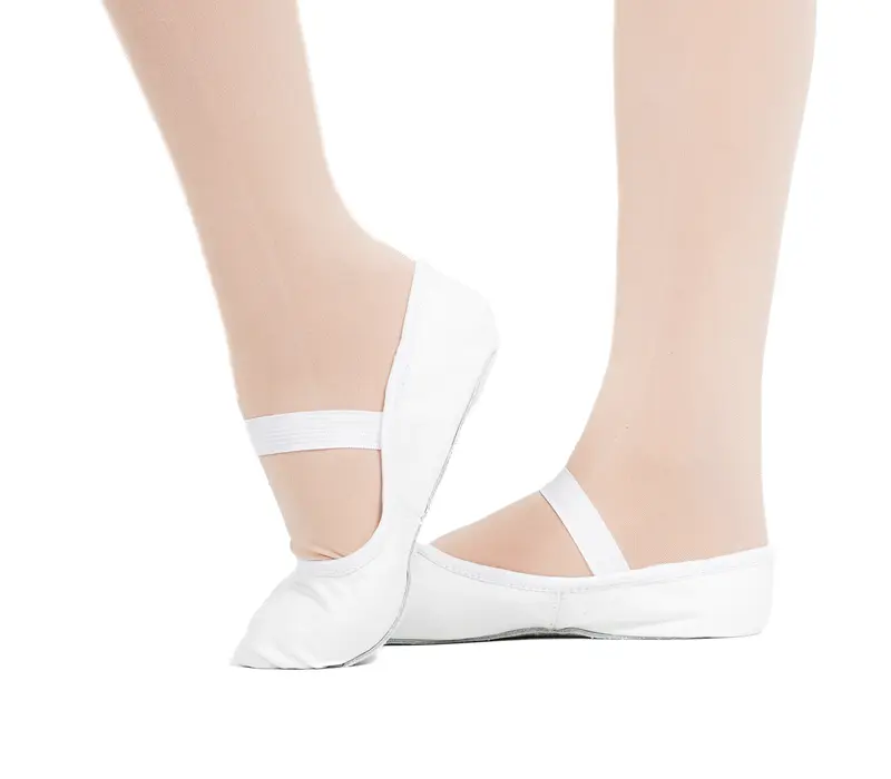 Capezio Luna, Kinder-Leder-Ballettschläppchen - Weiß
