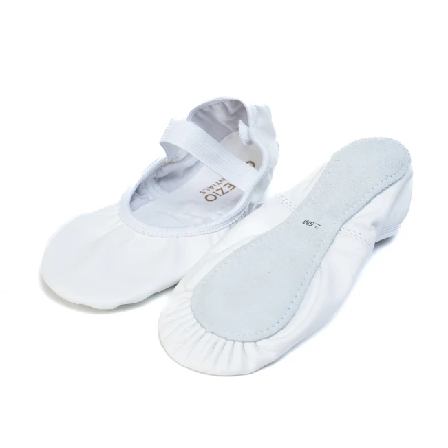 Capezio Luna, Lederschläppchen für Anfängerinnen Capezio Luna, Leder-Ballettschläppchen für Anfänger – Weiß