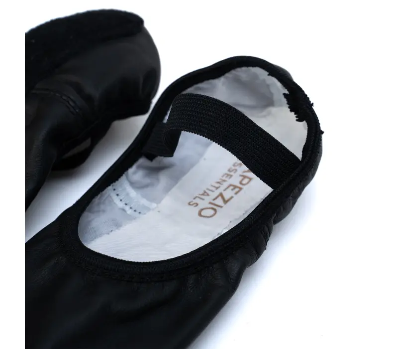 Capezio Luna, Kinder-Leder-Ballettschläppchen - Schwarz
