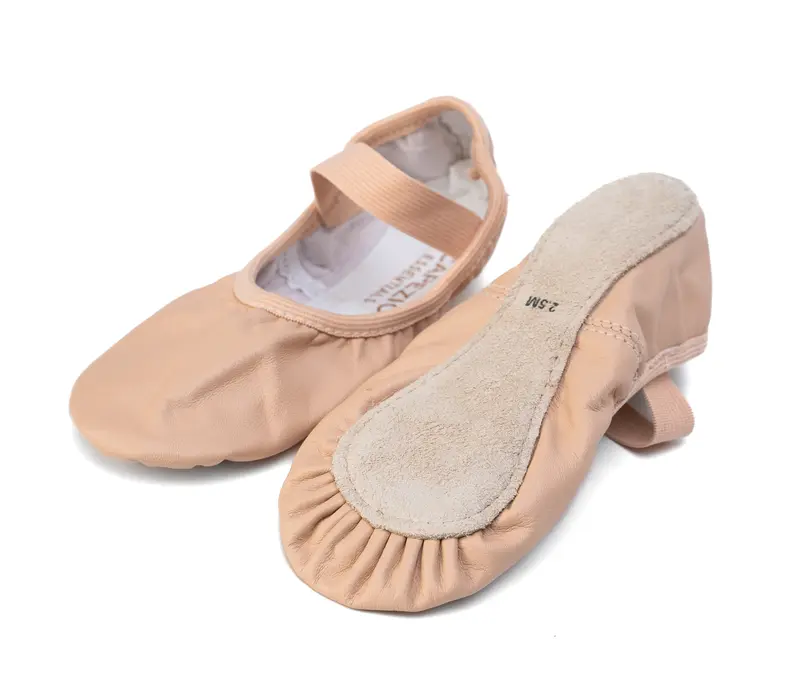 Capezio Luna, Kinder-Leder-Ballettschläppchen - Rosa Ballett Capezio