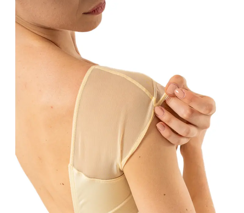 Capezio Moonstruck Cap Sleeve Leotard, Damen-Tanztrikot mit kurzen Ärmeln - Hellgelb - Butter Capezio