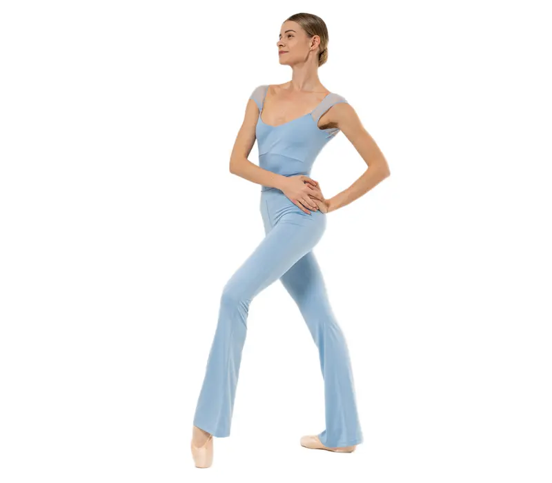 Capezio Moonstruck Cap Sleeve Leotard, Damen-Tanztrikot mit kurzen Ärmeln - Hellblau - Horizon Capezio