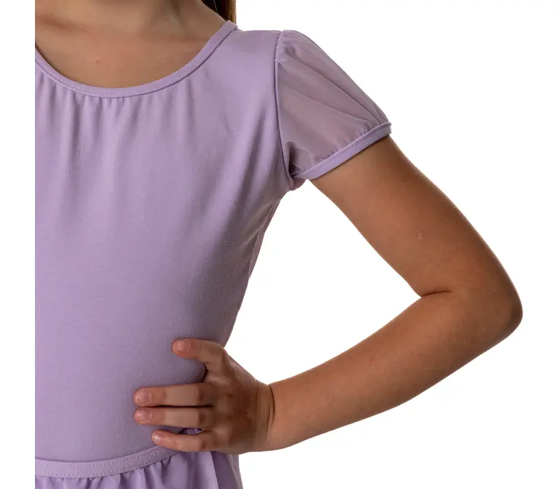 Capezio Trikot mit Puffärmeln und Schlüsselloch-Rückenausschnitt, Kindertrikot – Lila Lavender Capezio