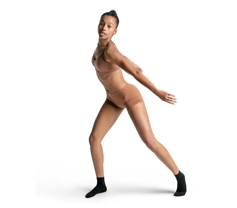 Capezio Seamless Short, Damen nahtlose Unterwäsche-Shorts - Braun Mocha Capezio