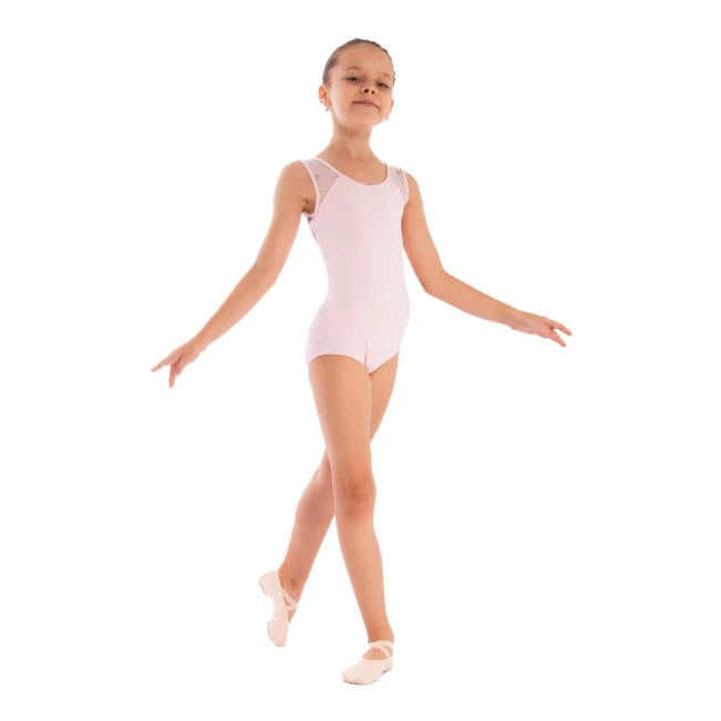 Capezio Star Mars Trikot mit Mesh-Rücken, Kindertrikot mit breiten Trägern - Rosa- pink