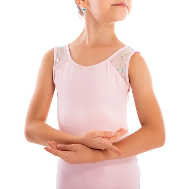 Capezio Star Mars Trikot mit Mesh-Rücken, Kindertrikot mit breiten Trägern - Rosa- pink