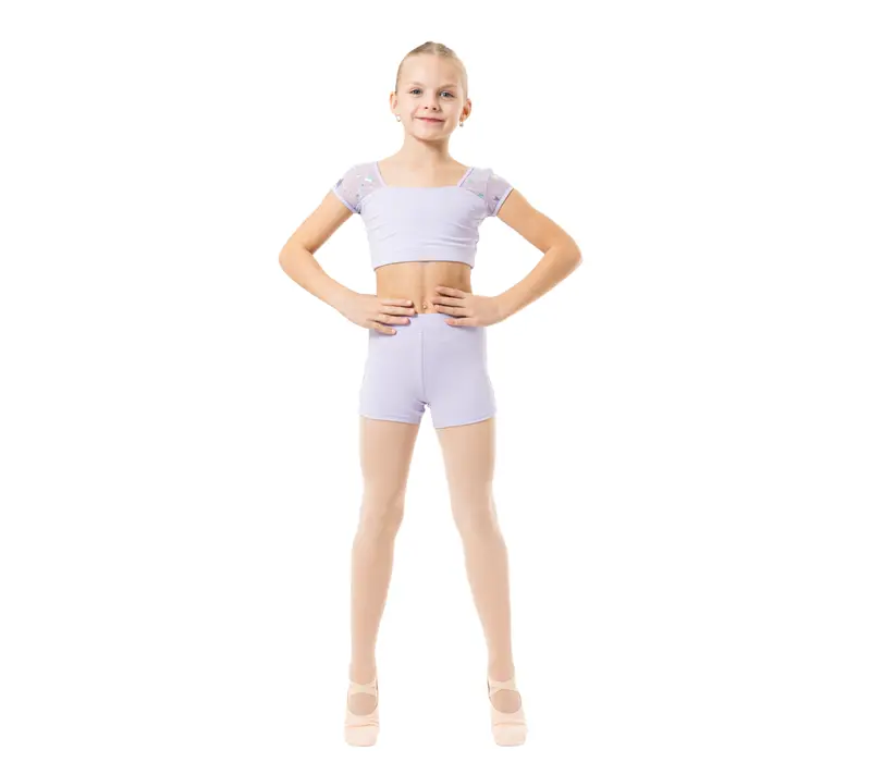 Capezio Star Cosmic Top, Crop-Top für Mädchen - Lila - lavender