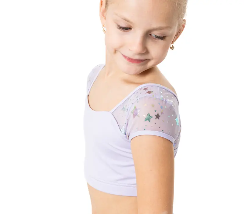 Capezio Star Cosmic Top, Crop-Top für Mädchen - Lila - lavender