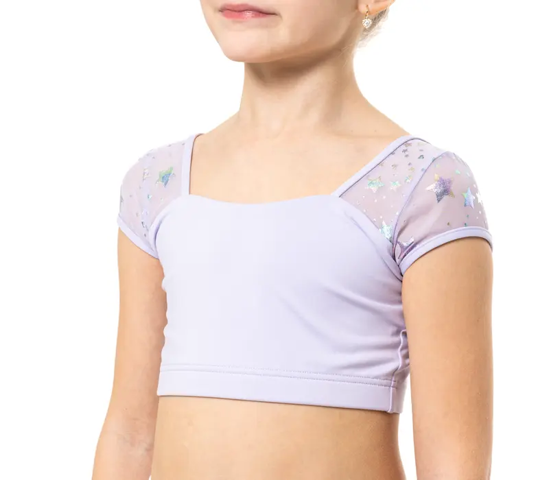 Capezio Star Cosmic Top, Crop-Top für Mädchen - Lila - lavender