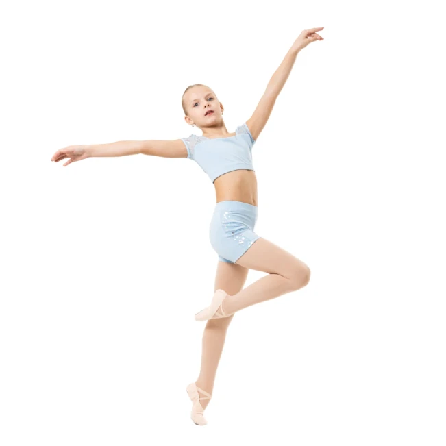 Capezio Star Cosmic Top, Crop-Top für Mädchen - Hellblau Capezio