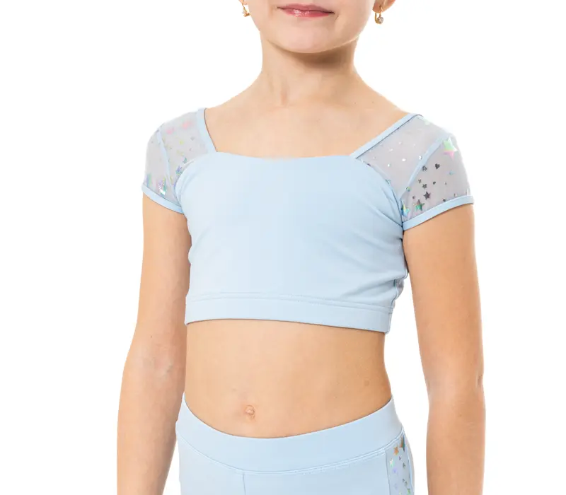 Capezio Star Cosmic Top, Crop-Top für Mädchen - Hellblau Capezio