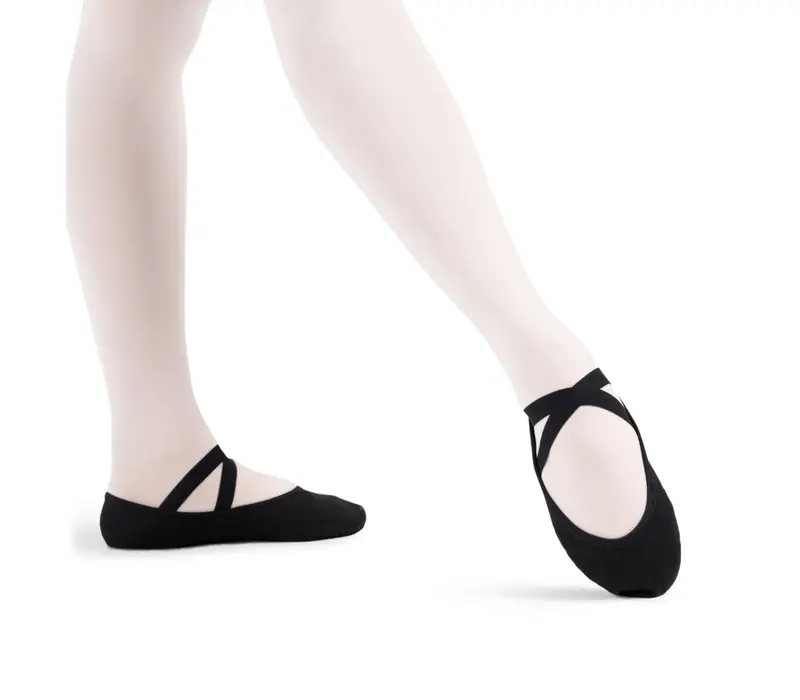 Capezio Stella, Damen-Leinen-Ballettschuhe - Schwarz