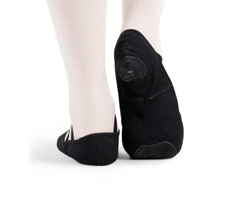 Capezio Stella, Damen-Leinen-Ballettschuhe - Schwarz