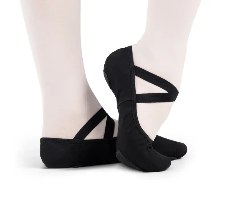 Capezio Stella, Damen-Leinen-Ballettschuhe - Schwarz