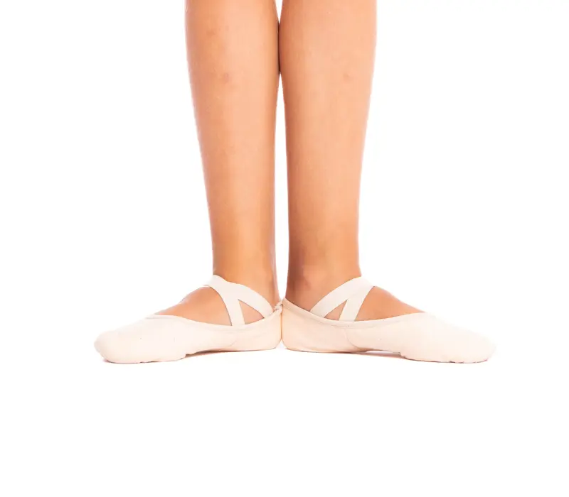 Capezio Stella, Kinder-Leinwand-Ballettschläppchen - Rosa Ballett Capezio