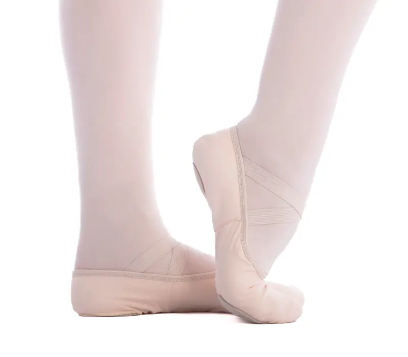 Capezio Stella, Damen-Leinen-Ballettschuhe - Rosa Ballett Capezio