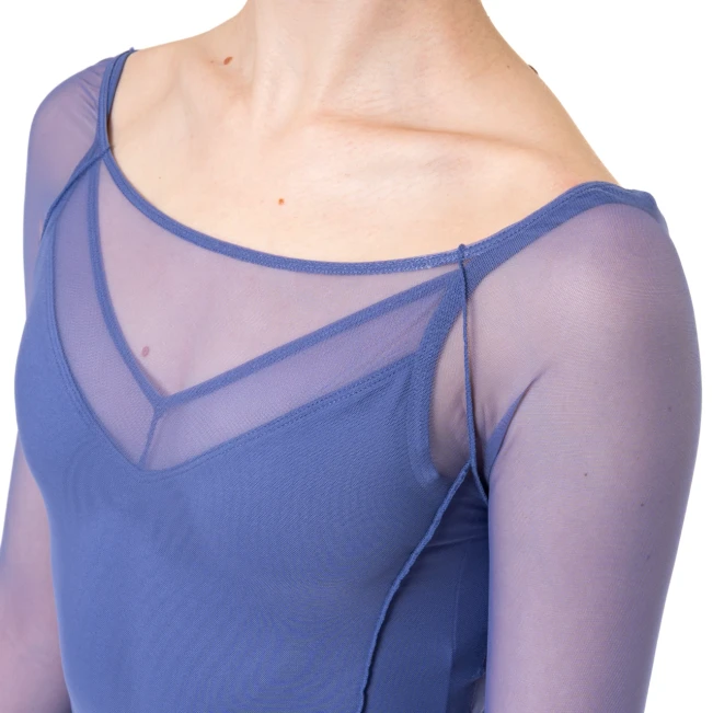 Capezio Dusk Mesh, Damen-Top mit langen Ärmeln