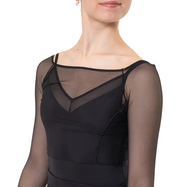 Capezio Dusk Mesh, Damen-Top mit langen Ärmeln
