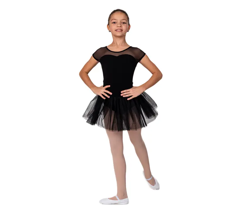 Capezio Keyhole Back Tutu Dress, Kindertrikot mit Tutu-Röckchen - Schwarz