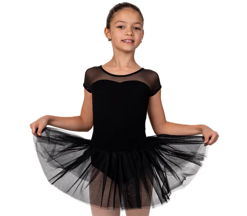 Capezio Keyhole Back Tutu Dress, Kindertrikot mit Tutu-Röckchen - Schwarz