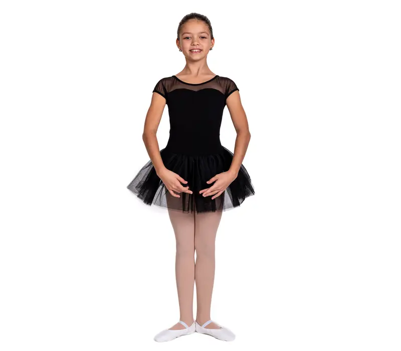 Capezio Keyhole Back Tutu Dress, Kindertrikot mit Tutu-Röckchen - Schwarz