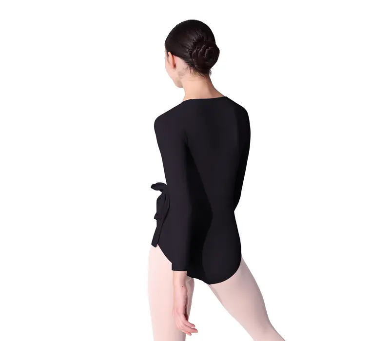 Capezio Essentials Wrap Top, Wickeltop für Mädchen - Schwarz