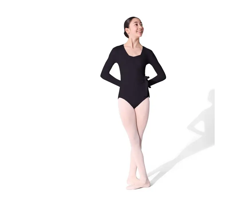 Capezio Essentials Wrap Top, Wickeltop für Mädchen - Schwarz