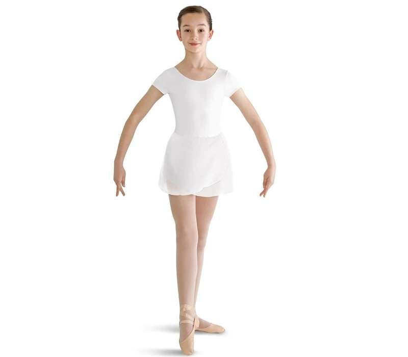 Bloch Trikot mit kurzen Ärmeln und Röckchen – Weiß